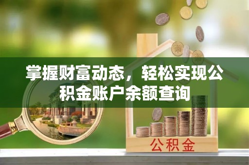 确山掌握财富动态，轻松实现公积金账户余额查询
