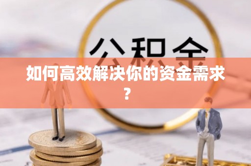 确山如何高效解决你的资金需求？