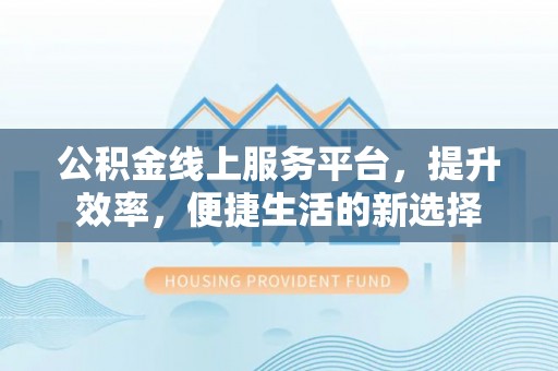 确山公积金线上服务平台，提升效率，便捷生活的新选择